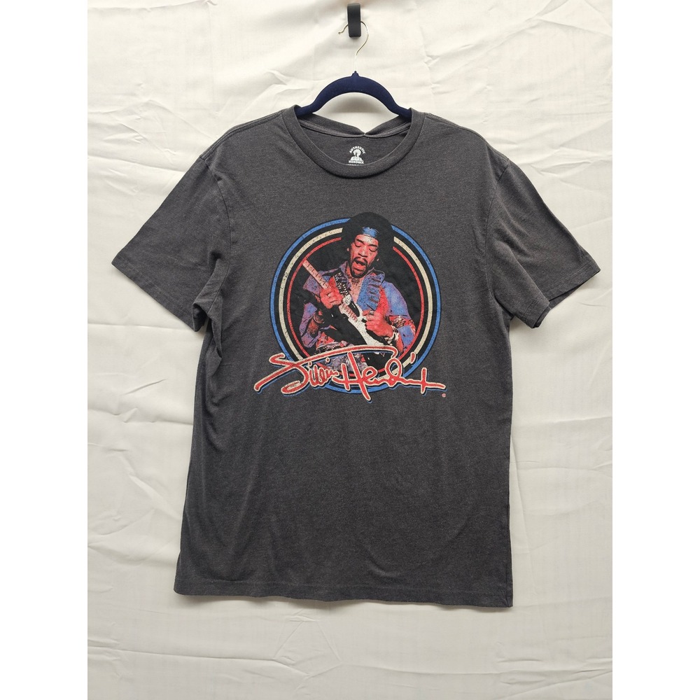 Authentic Hendrix Mens Jimi Hendrix 1969 Tour Band Graphic Tee Grey Shadow M NWT